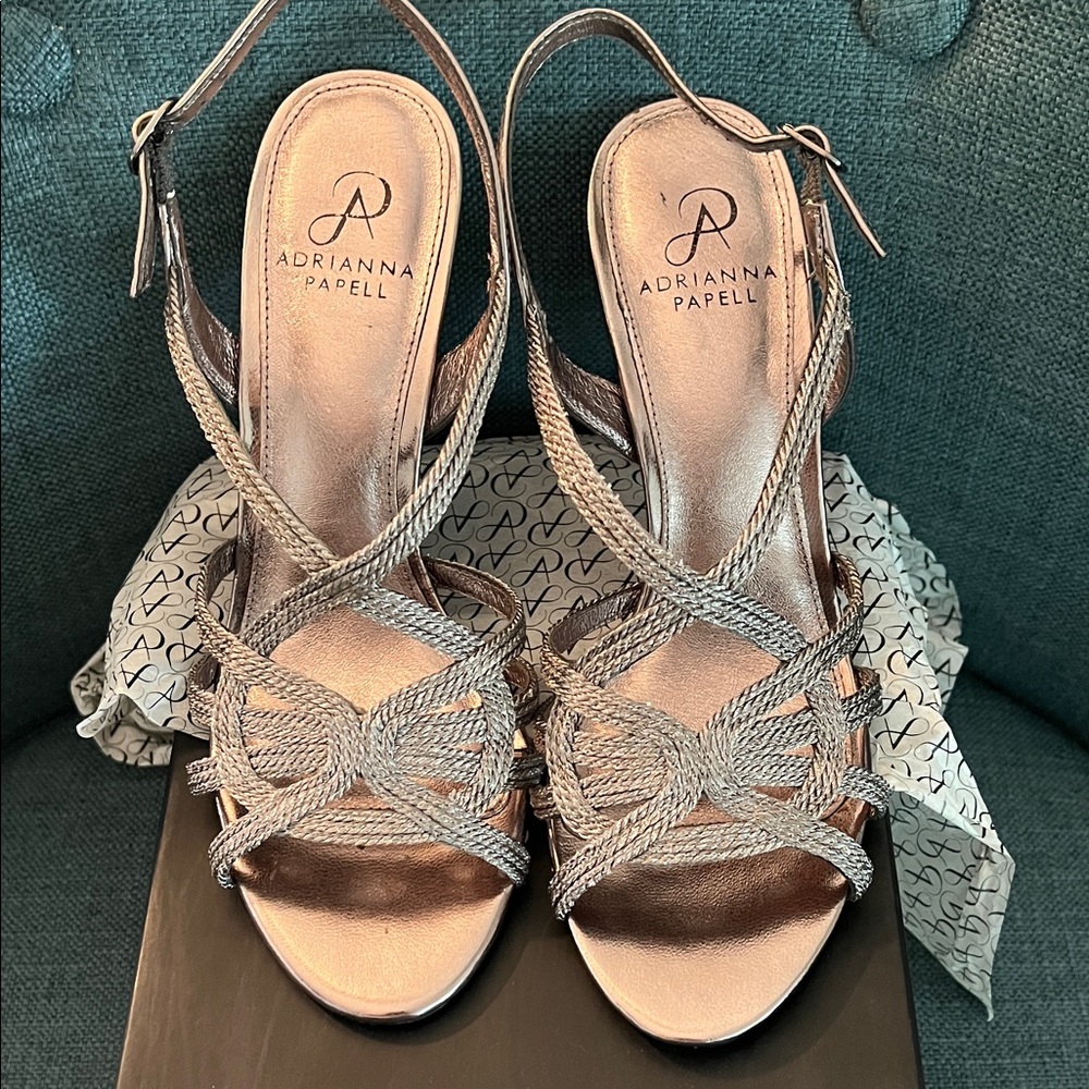 Adrianna Papell Metallic Strappy Sandals